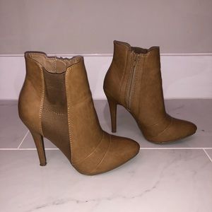 Brown Heeled Ankle Bootie